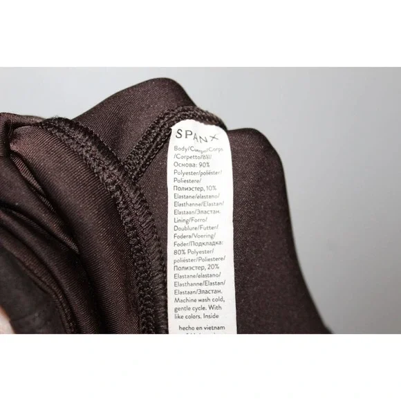 SPANX Faux Suede Leggings Chocolate Brown Pull On Women's Size Medium H14477 - Picture 12 of 15